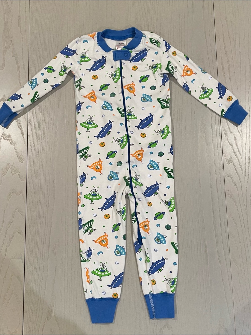 Hanna Anderson HannaJams Sleeper One Piece Pajama Romper Space Alien Planet 3 90